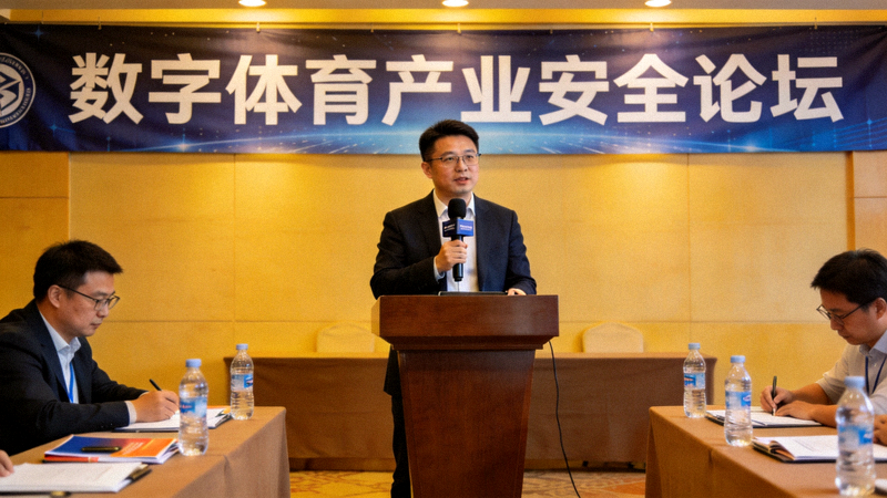 爱游戏平台代表在数字体育产业安全论坛上发表演讲