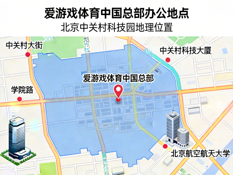 爱游戏体育中国总部办公地点地图示意图 - 展示位于北京中关村科技园的地理位置