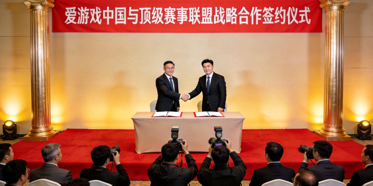 爱游戏中国与顶级赛事联盟战略合作签约仪式现场盛况 - 双方代表握手合影