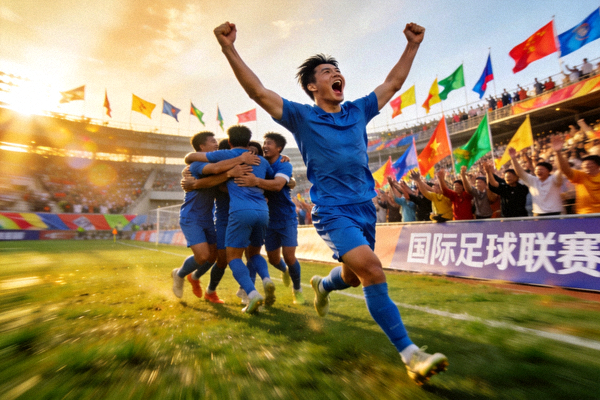 国际足球联赛精彩进球瞬间回放 - 球员庆祝画面