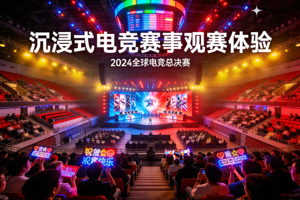 沉浸式电竞赛事观赛体验 - 观众在大型场馆观看比赛