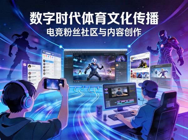 数字时代体育文化传播 - 展示电竞粉丝社区和内容创作