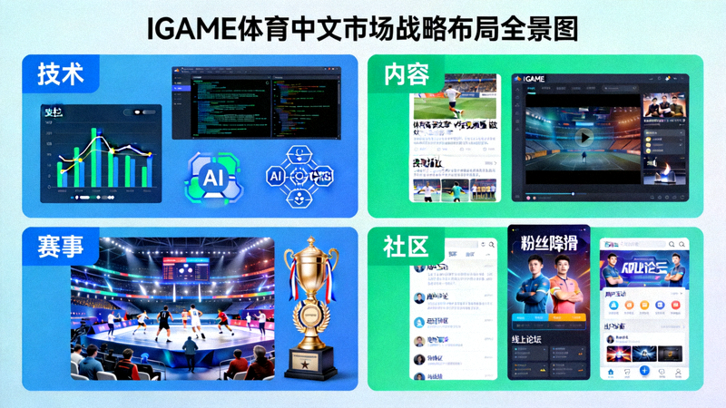 IGAME体育中文市场战略布局全景图 - 展示技术、内容、赛事、社区四大支柱