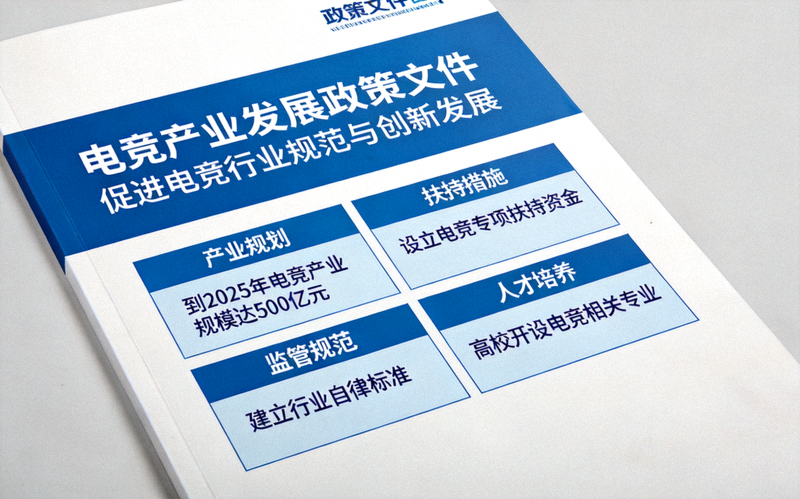 电竞产业发展政策文件封面与核心内容展示图
