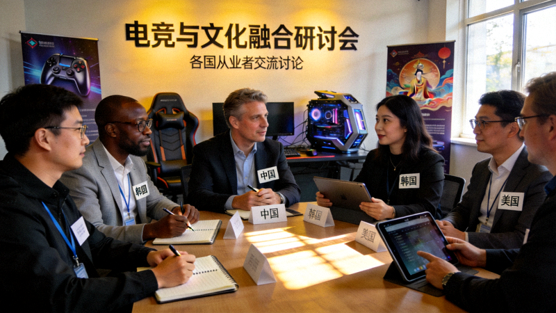电竞与文化融合研讨会现场 - 各国从业者交流讨论