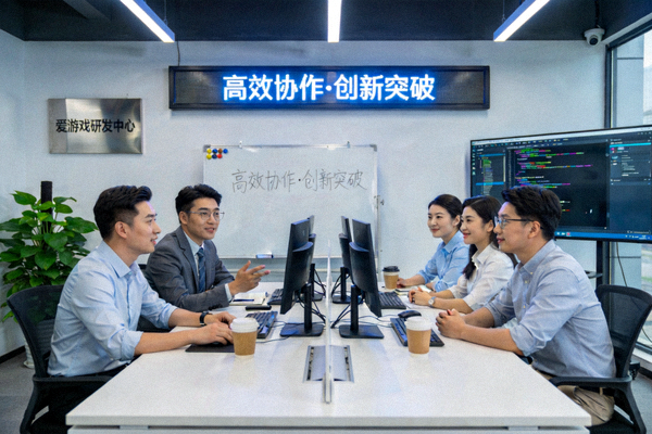 爱游戏公司研发团队办公环境照片 - 现代化科技办公室
