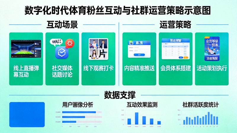 数字化时代体育粉丝互动与社群运营策略示意图