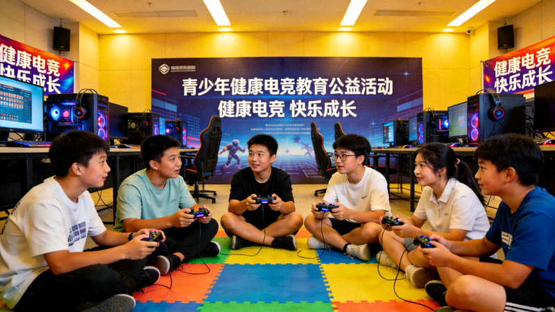 青少年健康电竞教育公益活动进校园现场 - 学生们正在参与互动环节