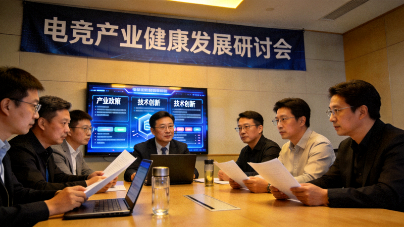 电竞产业健康发展研讨会现场 - 专家学者与企业代表共聚一堂