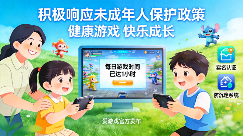 爱游戏官方发布关于积极响应未成年人保护政策的公告配图 - 展示健康游戏环境
