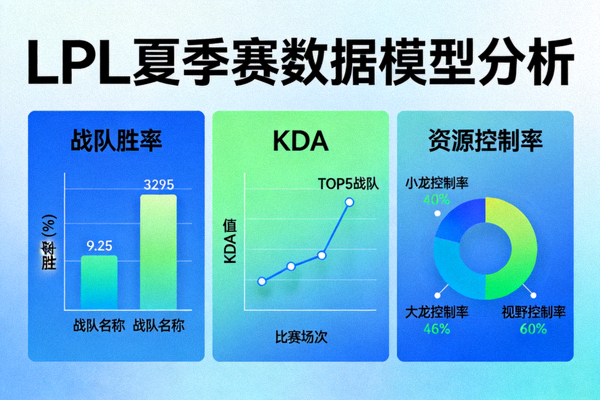 LPL夏季赛数据模型分析图表 - 包含战队胜率、KDA与资源控制率